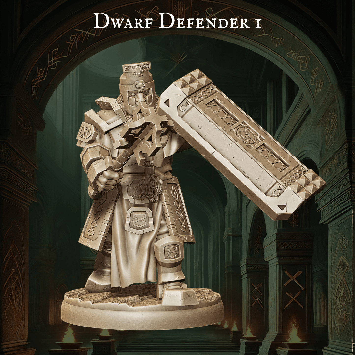 Army of Dwarf Defenders - 12 Poses | Shielded Dwarf Miniatures | DnD Warrior Protectors - Plague Miniatures