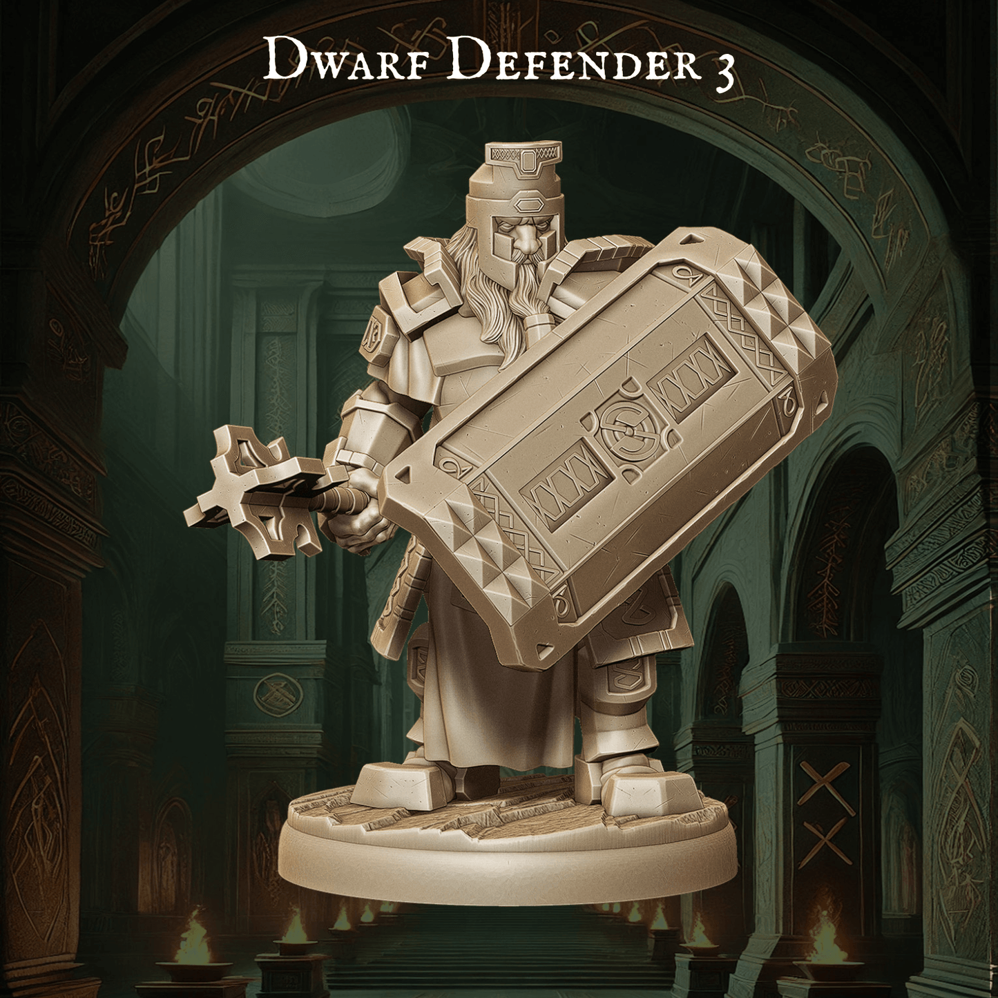 Army of Dwarf Defenders - 12 Poses | Shielded Dwarf Miniatures | DnD Warrior Protectors - Plague Miniatures