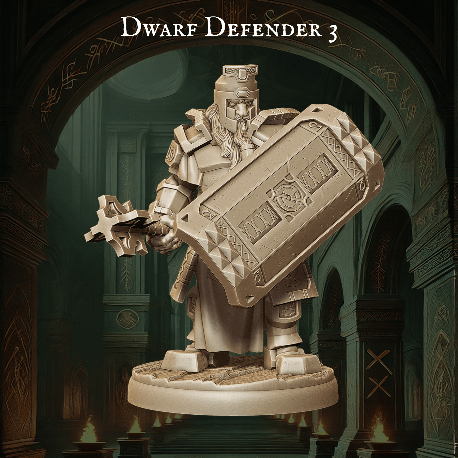 Army of Dwarf Defenders - 12 Poses | Shielded Dwarf Miniatures | DnD Warrior Protectors - Plague Miniatures