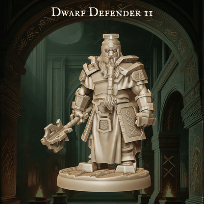 Army of Dwarf Defenders - 12 Poses | Shielded Dwarf Miniatures | DnD Warrior Protectors - Plague Miniatures