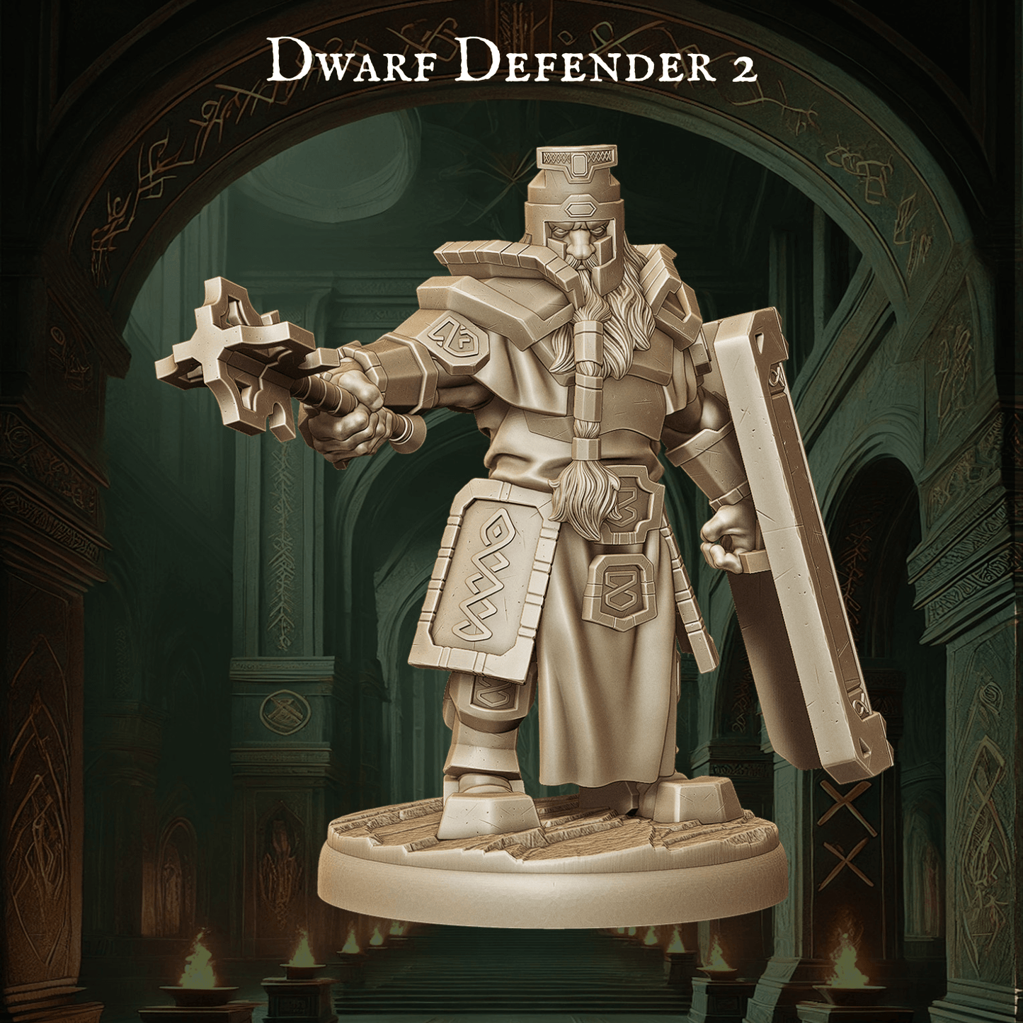 Army of Dwarf Defenders - 12 Poses | Shielded Dwarf Miniatures | DnD Warrior Protectors - Plague Miniatures