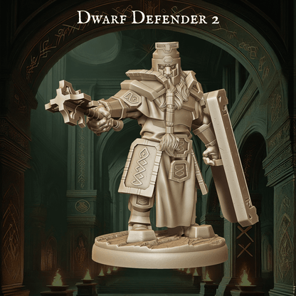 Army of Dwarf Defenders - 12 Poses | Shielded Dwarf Miniatures | DnD Warrior Protectors - Plague Miniatures