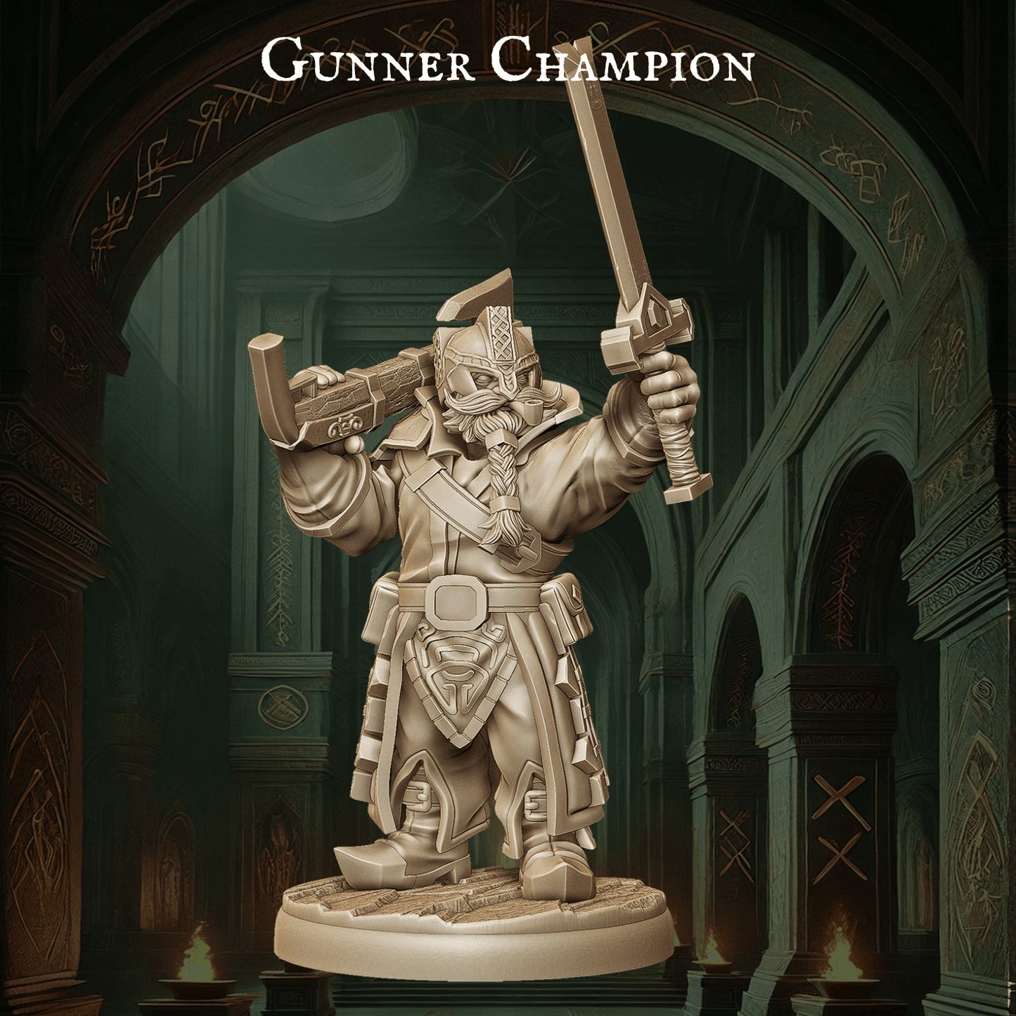 Army of Dwarf Gunners - 12 Poses | Firearm-Wielding Dwarf Miniatures | DnD Dwarf Ranger - Plague Miniatures