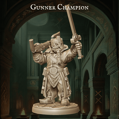 Army of Dwarf Gunners - 12 Poses | Firearm-Wielding Dwarf Miniatures | DnD Dwarf Ranger - Plague Miniatures