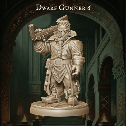 Army of Dwarf Gunners - 12 Poses | Firearm-Wielding Dwarf Miniatures | DnD Dwarf Ranger - Plague Miniatures