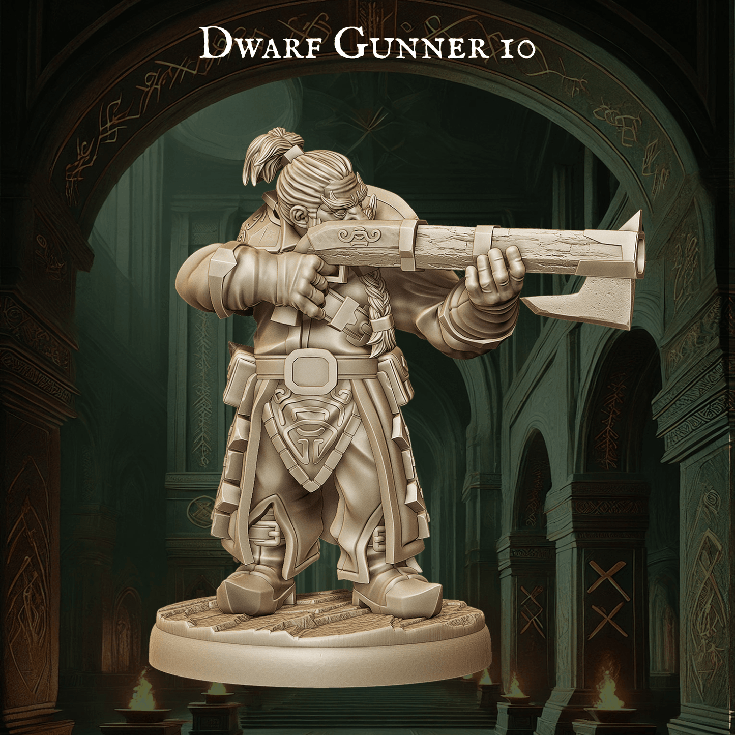 Army of Dwarf Gunners - 12 Poses | Firearm-Wielding Dwarf Miniatures | DnD Dwarf Ranger - Plague Miniatures