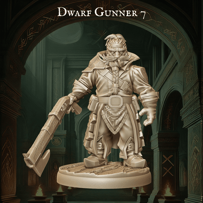 Army of Dwarf Gunners - 12 Poses | Firearm-Wielding Dwarf Miniatures | DnD Dwarf Ranger - Plague Miniatures