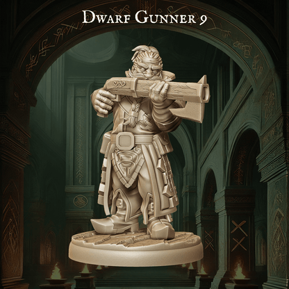 Army of Dwarf Gunners - 12 Poses | Firearm-Wielding Dwarf Miniatures | DnD Dwarf Ranger - Plague Miniatures