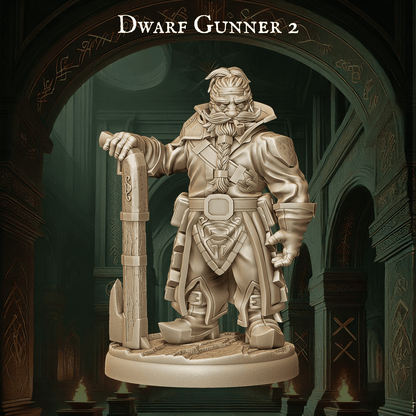 Army of Dwarf Gunners - 12 Poses | Firearm-Wielding Dwarf Miniatures | DnD Dwarf Ranger - Plague Miniatures