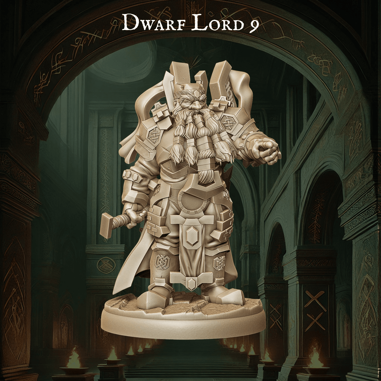 Army of Dwarf Lords - 12 Poses | Noble Dwarf Miniatures | DnD Commander Wargaming Set - Plague Miniatures