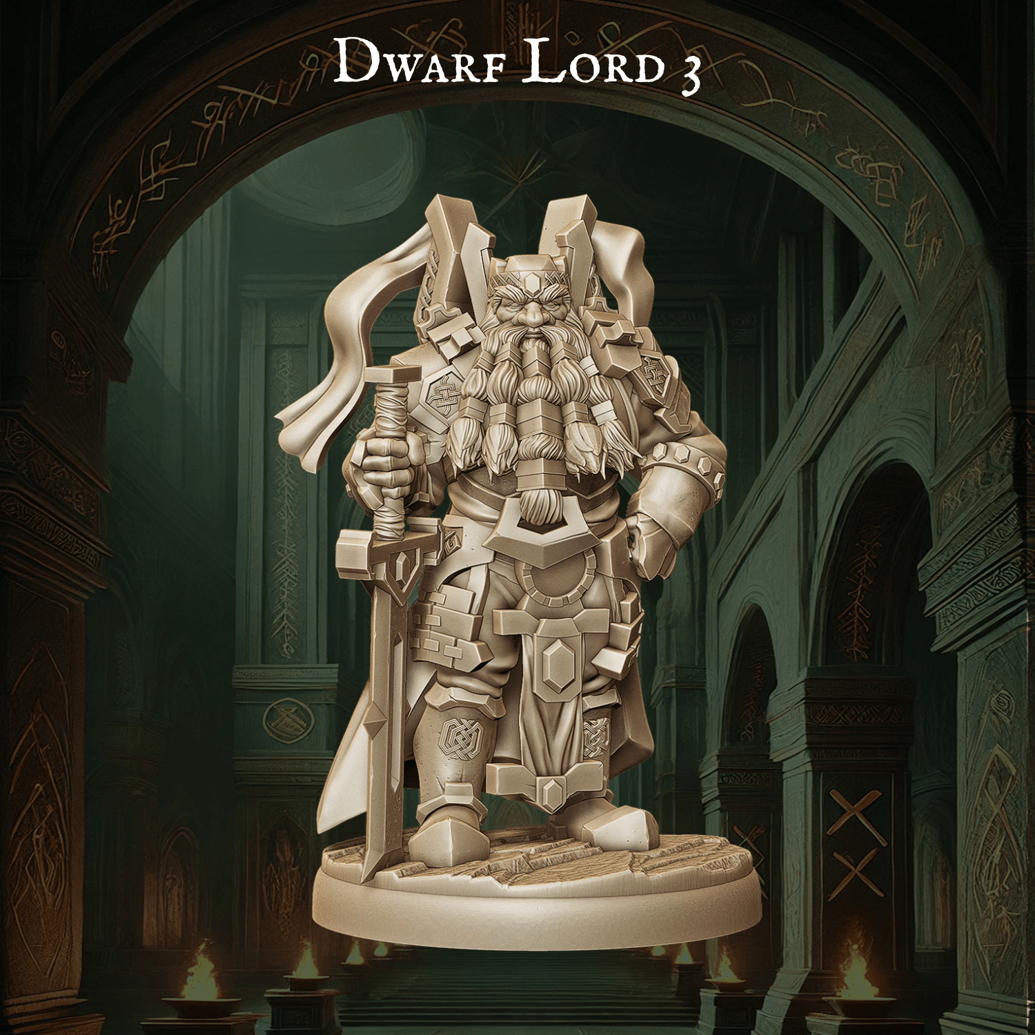 Army of Dwarf Lords - 12 Poses | Noble Dwarf Miniatures | DnD Commander Wargaming Set - Plague Miniatures