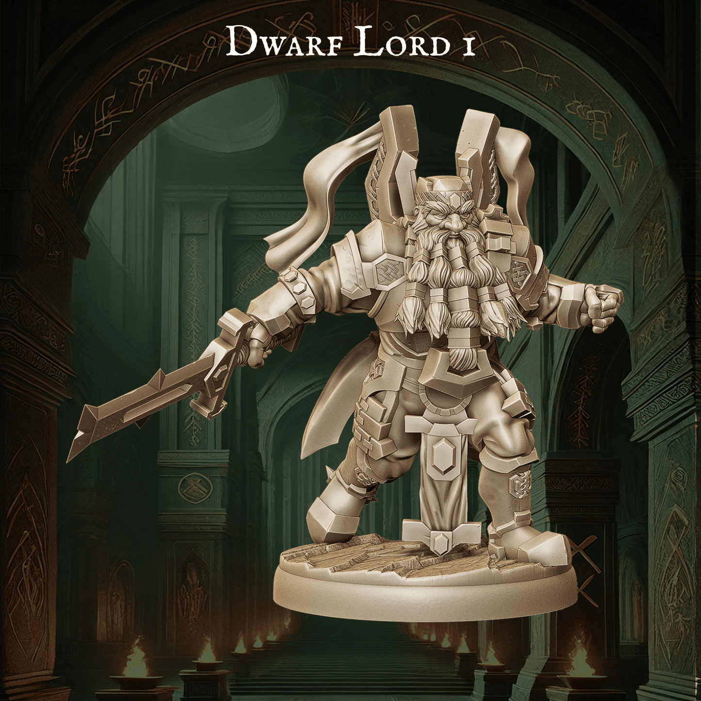 Army of Dwarf Lords - 12 Poses | Noble Dwarf Miniatures | DnD Commander Wargaming Set - Plague Miniatures