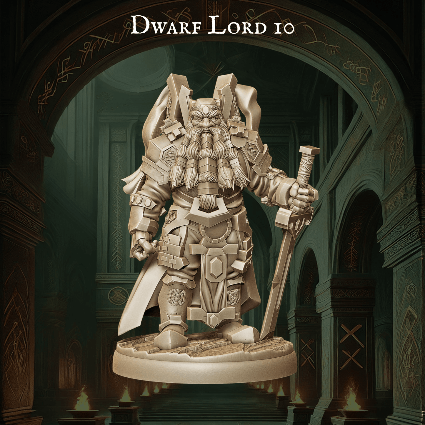 Army of Dwarf Lords - 12 Poses | Noble Dwarf Miniatures | DnD Commander Wargaming Set - Plague Miniatures