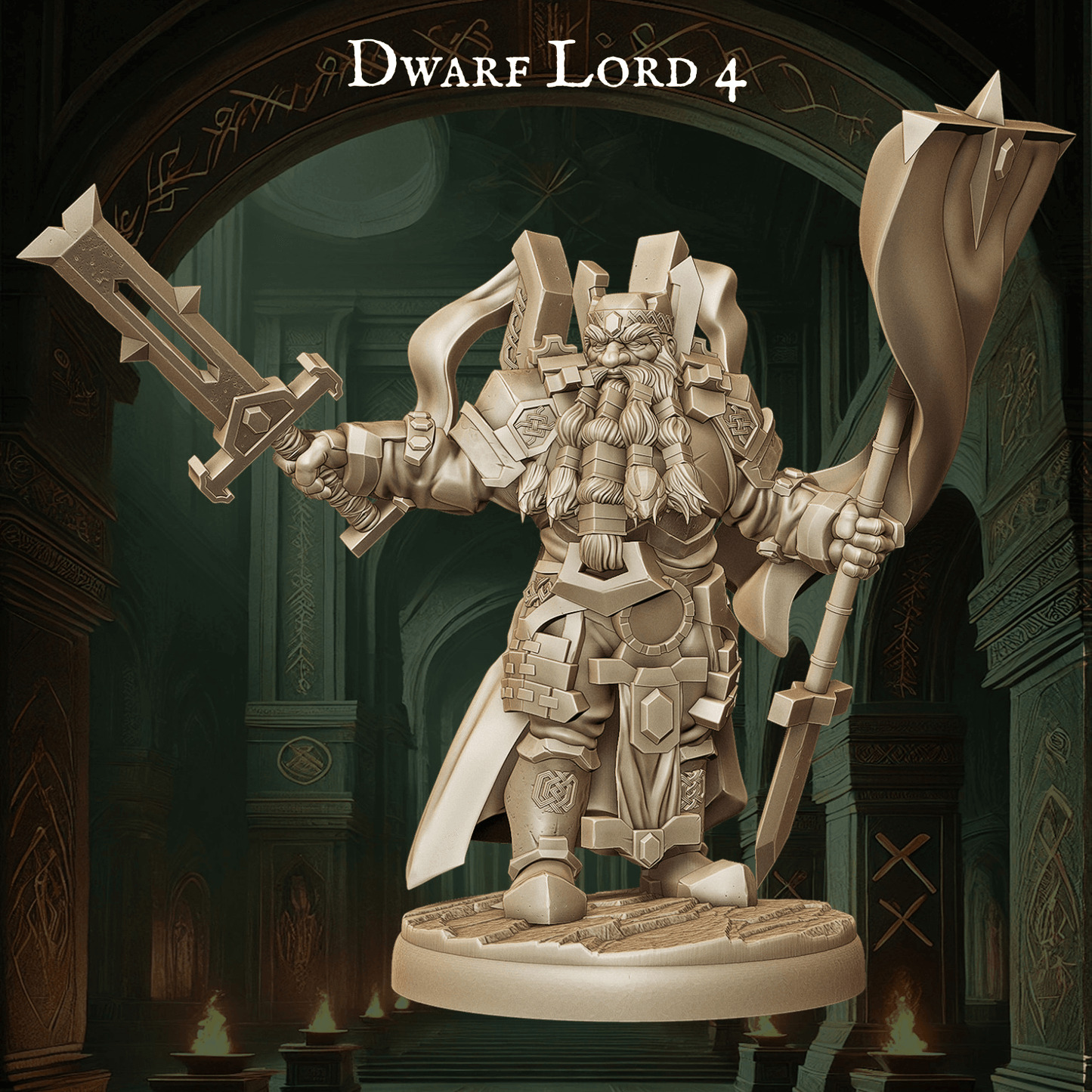 Army of Dwarf Lords - 12 Poses | Noble Dwarf Miniatures | DnD Commander Wargaming Set - Plague Miniatures