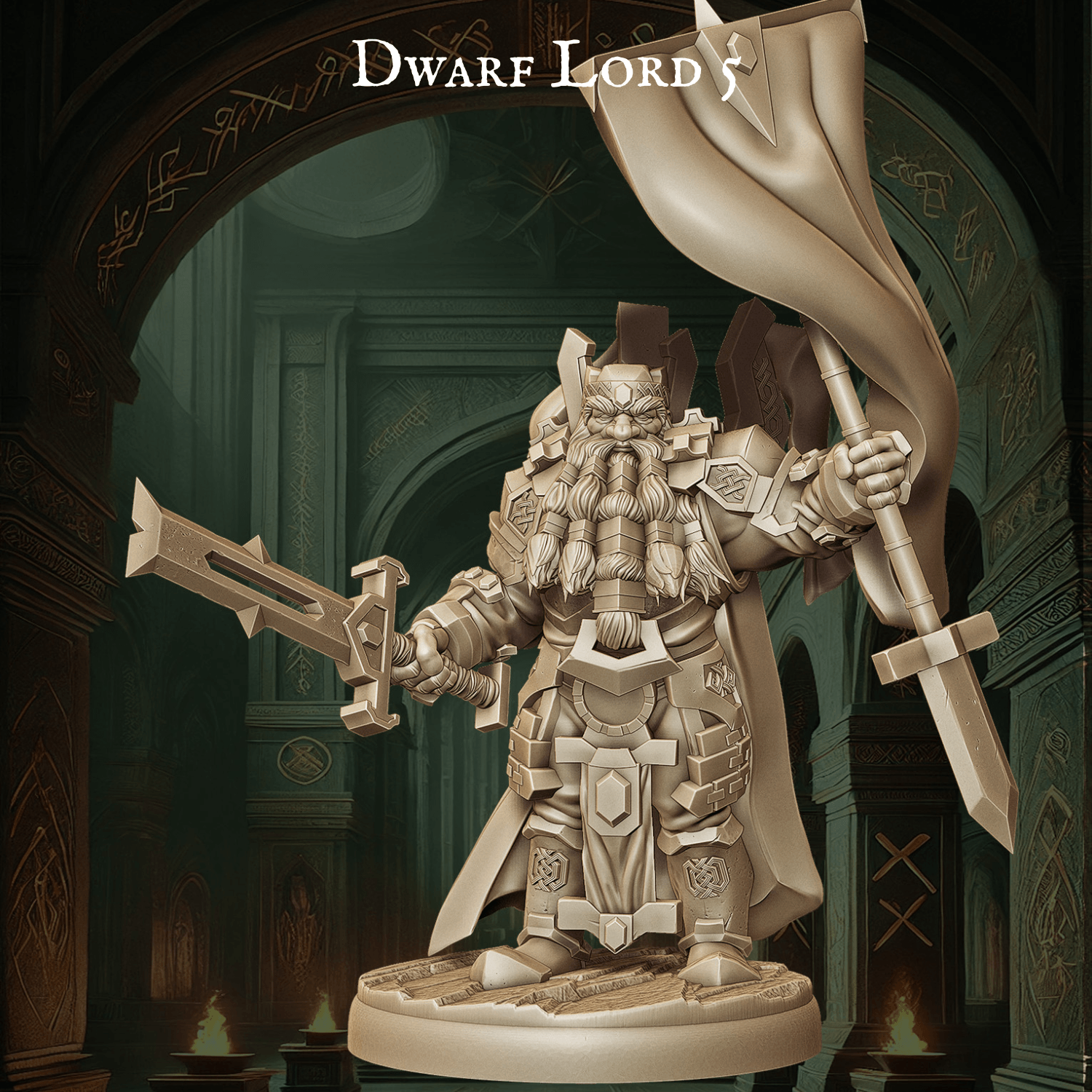 Army of Dwarf Lords - 12 Poses | Noble Dwarf Miniatures | DnD Commander Wargaming Set - Plague Miniatures