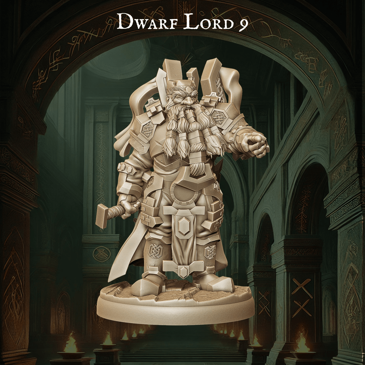 Army of Dwarf Lords - 12 Poses | Noble Dwarf Miniatures | DnD Commander Wargaming Set - Plague Miniatures