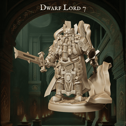 Army of Dwarf Lords - 12 Poses | Noble Dwarf Miniatures | DnD Commander Wargaming Set - Plague Miniatures