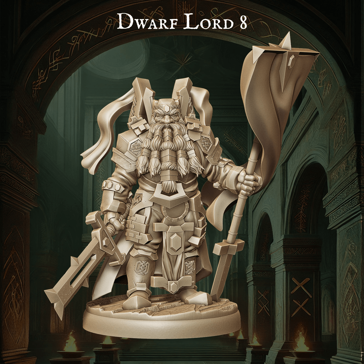 Army of Dwarf Lords - 12 Poses | Noble Dwarf Miniatures | DnD Commander Wargaming Set - Plague Miniatures