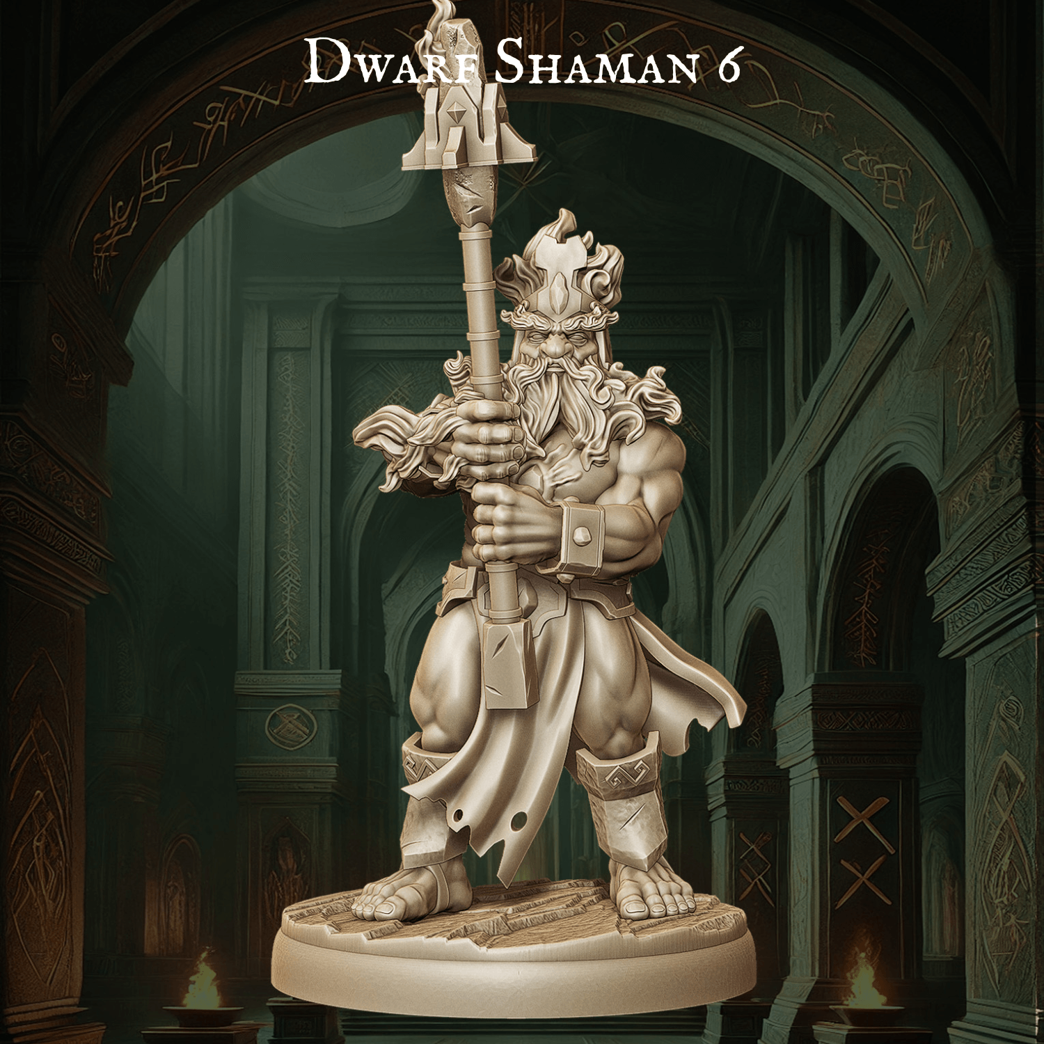 Army of Dwarf Shaman - 12 Poses | Mystical Dwarf Miniatures | DnD Tabletop Wargaming Set - Plague Miniatures