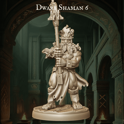 Army of Dwarf Shaman - 12 Poses | Mystical Dwarf Miniatures | DnD Tabletop Wargaming Set - Plague Miniatures