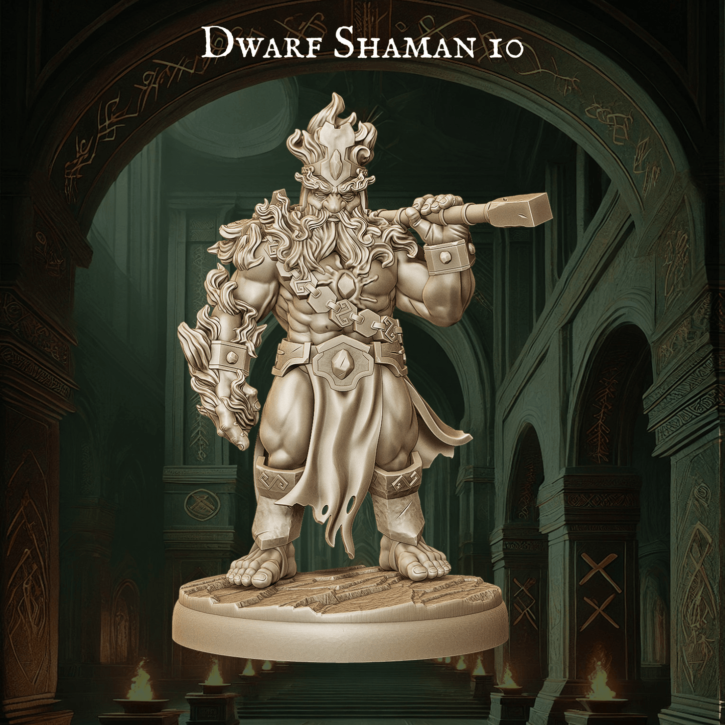 Army of Dwarf Shaman - 12 Poses | Mystical Dwarf Miniatures | DnD Tabletop Wargaming Set - Plague Miniatures