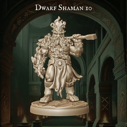 Army of Dwarf Shaman - 12 Poses | Mystical Dwarf Miniatures | DnD Tabletop Wargaming Set - Plague Miniatures
