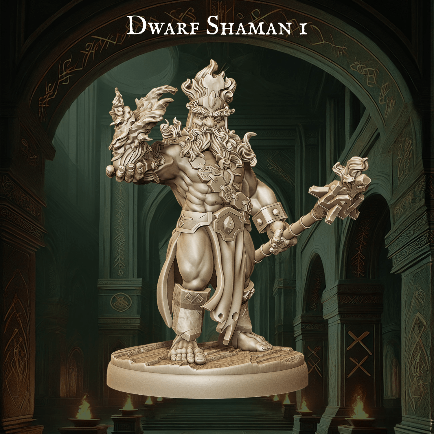 Army of Dwarf Shaman - 12 Poses | Mystical Dwarf Miniatures | DnD Tabletop Wargaming Set - Plague Miniatures