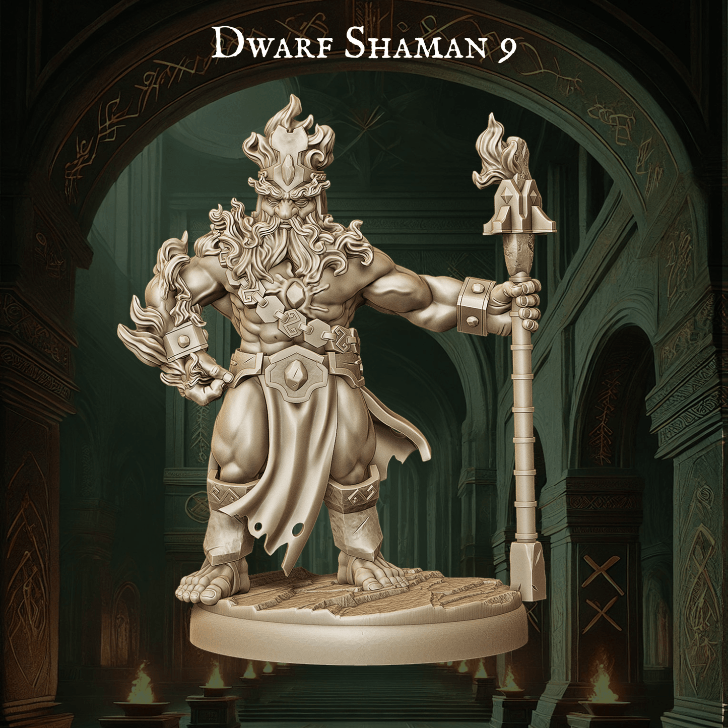 Army of Dwarf Shaman - 12 Poses | Mystical Dwarf Miniatures | DnD Tabletop Wargaming Set - Plague Miniatures