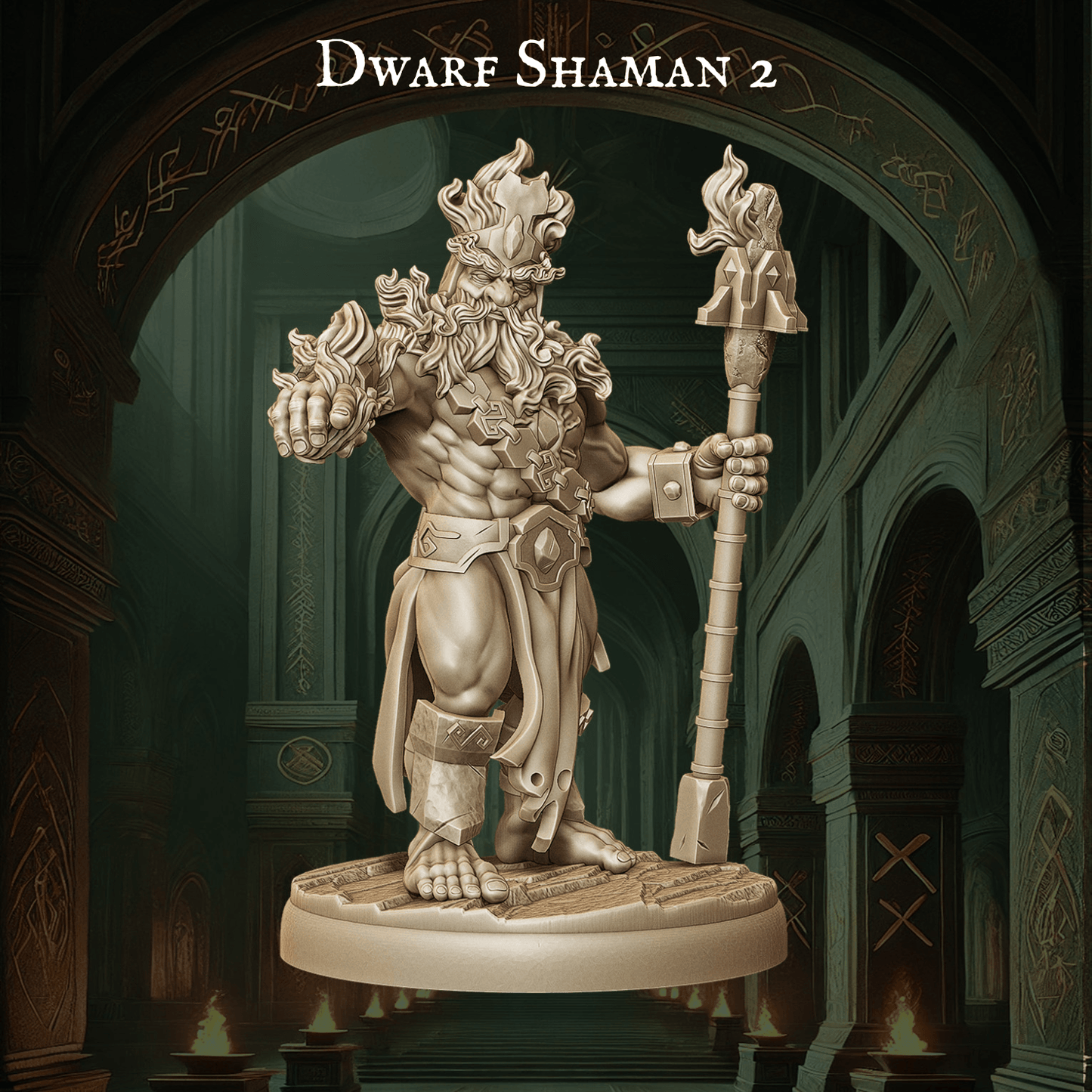 Army of Dwarf Shaman - 12 Poses | Mystical Dwarf Miniatures | DnD Tabletop Wargaming Set - Plague Miniatures