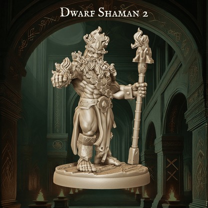 Army of Dwarf Shaman - 12 Poses | Mystical Dwarf Miniatures | DnD Tabletop Wargaming Set - Plague Miniatures