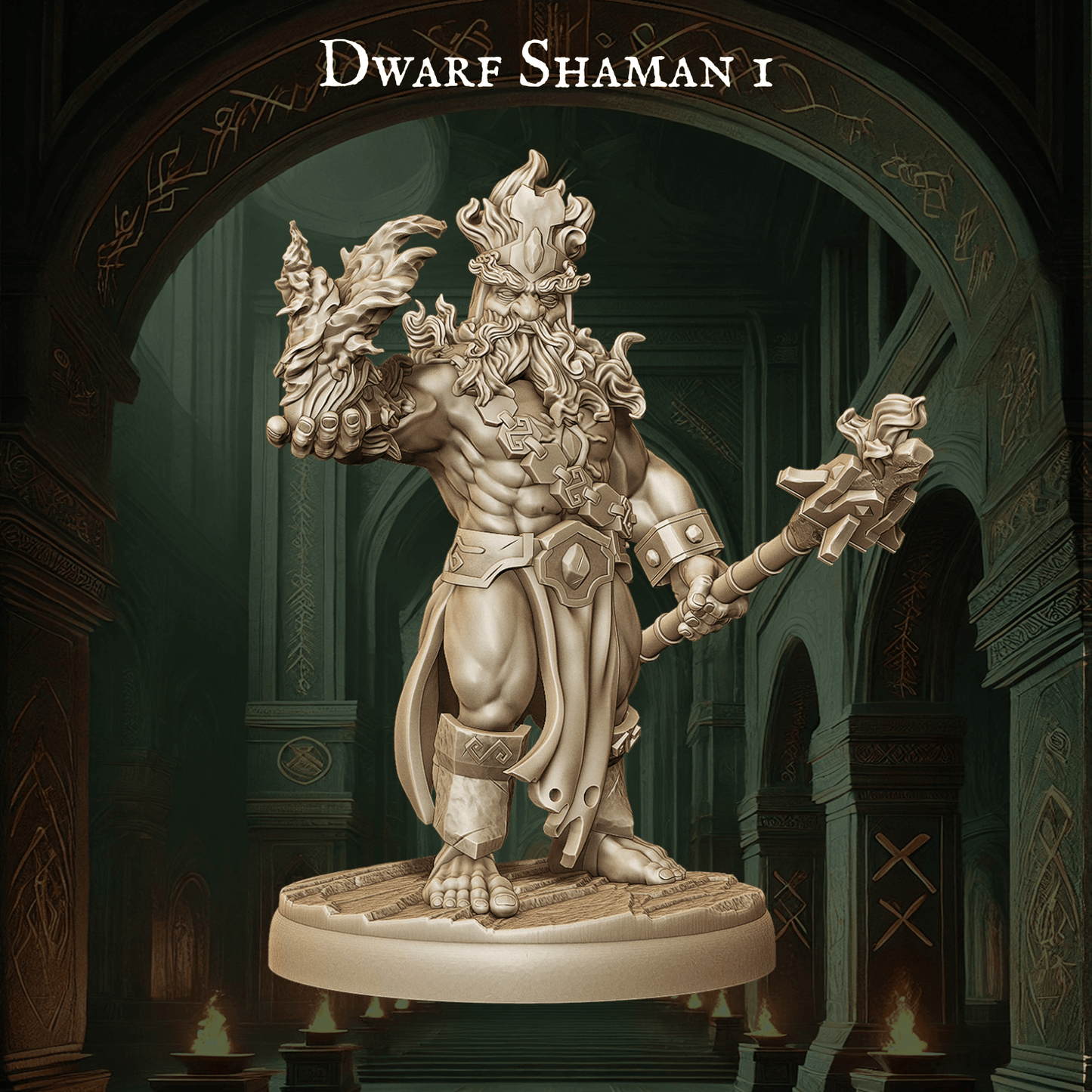 Army of Dwarf Shaman - 12 Poses | Mystical Dwarf Miniatures | DnD Tabletop Wargaming Set - Plague Miniatures