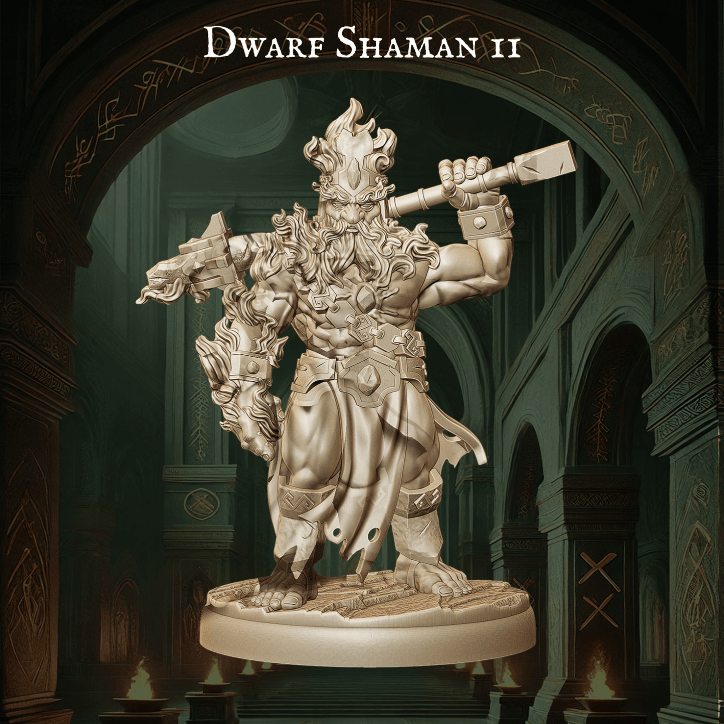 Army of Dwarf Shaman - 12 Poses | Mystical Dwarf Miniatures | DnD Tabletop Wargaming Set - Plague Miniatures