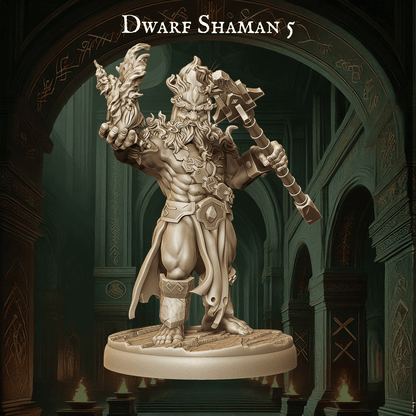 Army of Dwarf Shaman - 12 Poses | Mystical Dwarf Miniatures | DnD Tabletop Wargaming Set - Plague Miniatures