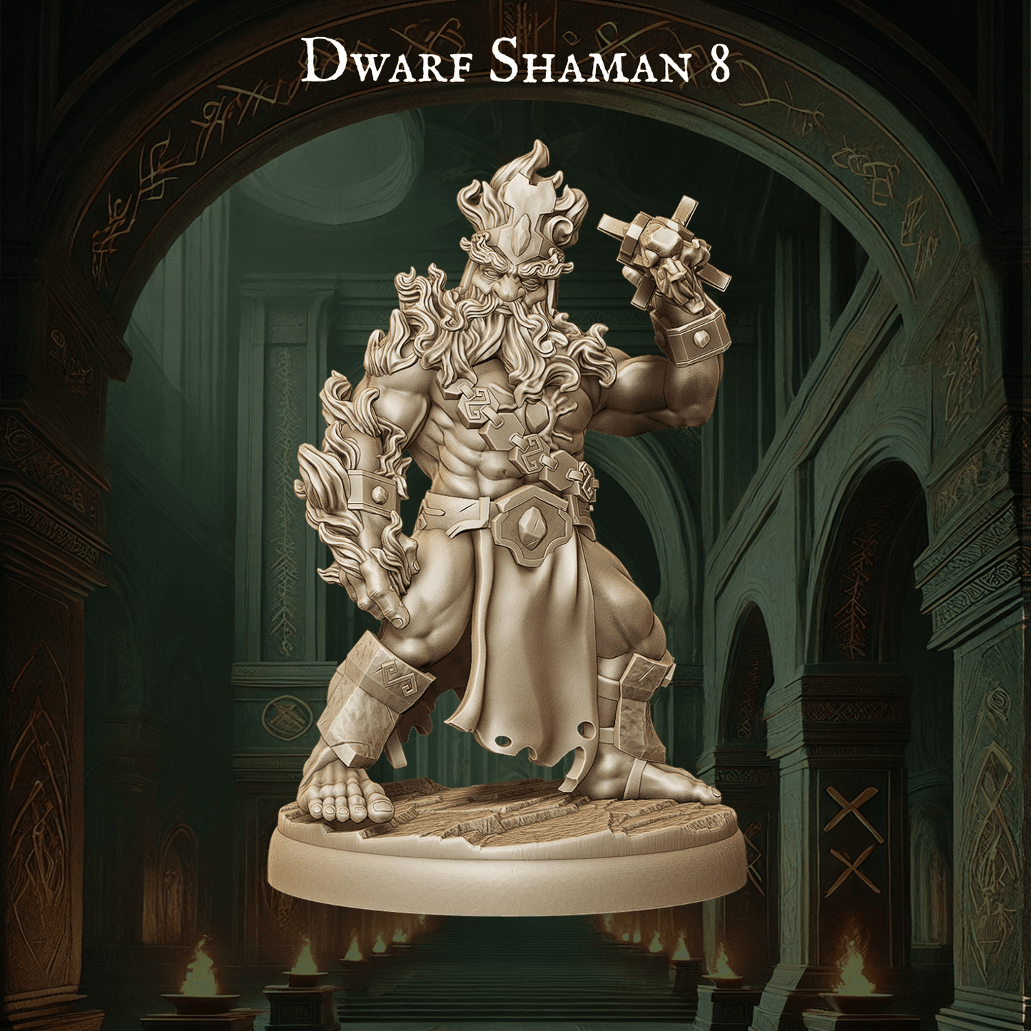 Army of Dwarf Shaman - 12 Poses | Mystical Dwarf Miniatures | DnD Tabletop Wargaming Set - Plague Miniatures