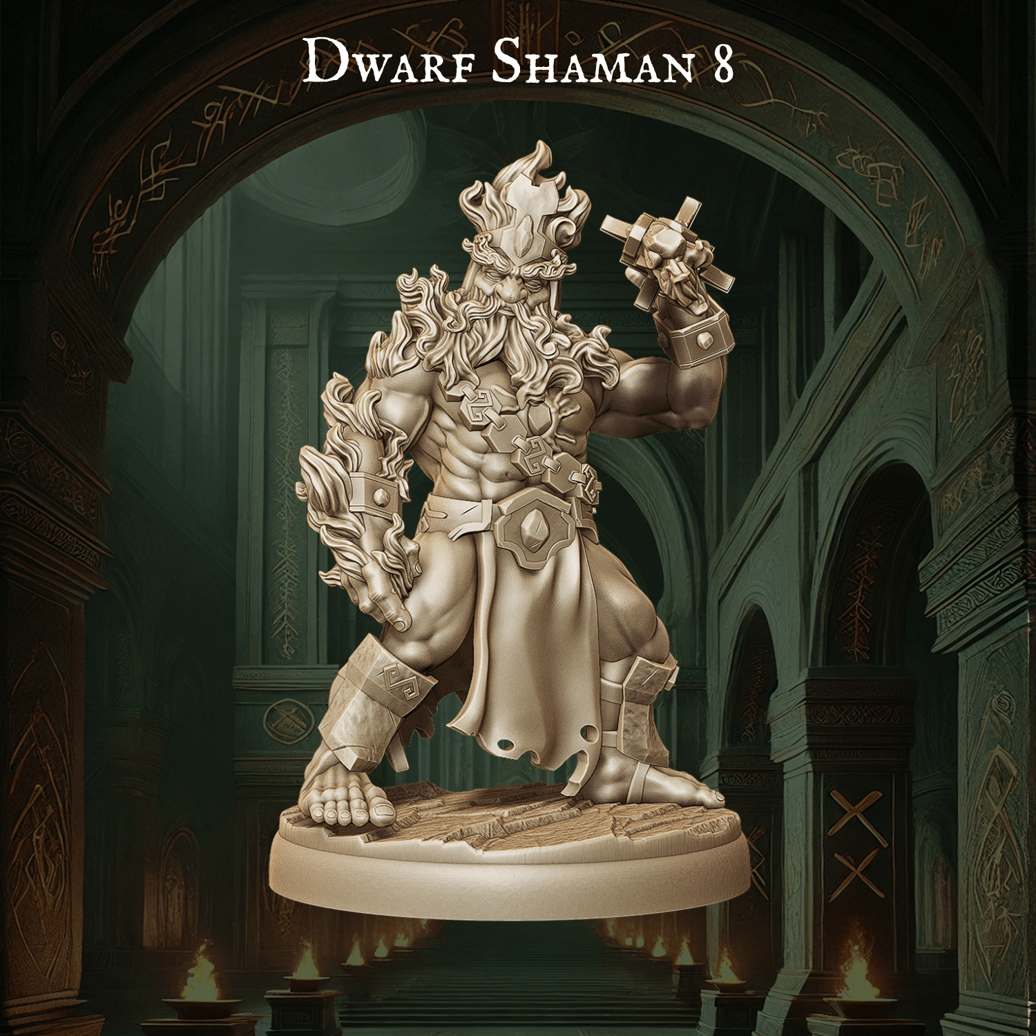 Army of Dwarf Shaman - 12 Poses | Mystical Dwarf Miniatures | DnD Tabletop Wargaming Set - Plague Miniatures