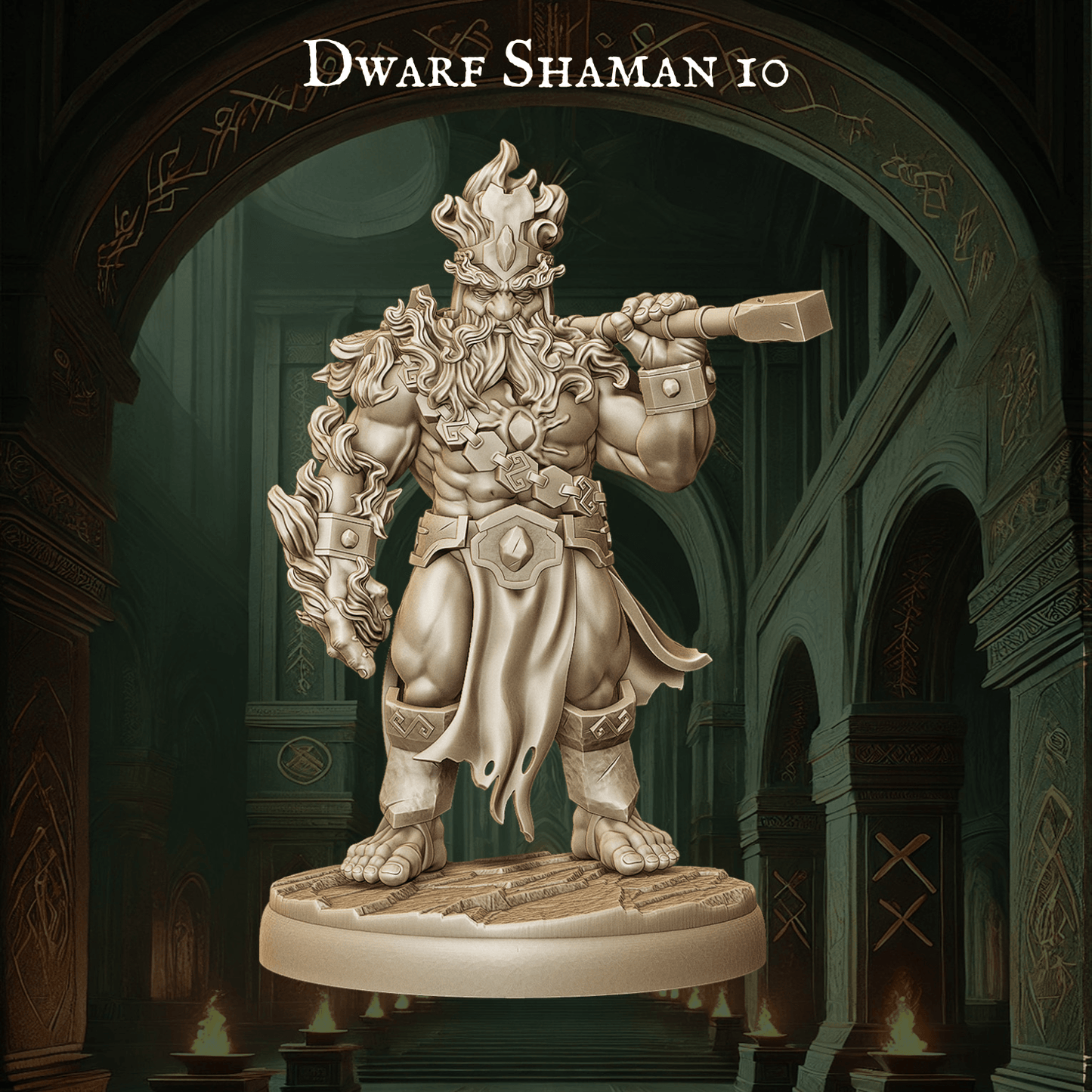 Army of Dwarf Shaman - 12 Poses | Mystical Dwarf Miniatures | DnD Tabletop Wargaming Set - Plague Miniatures