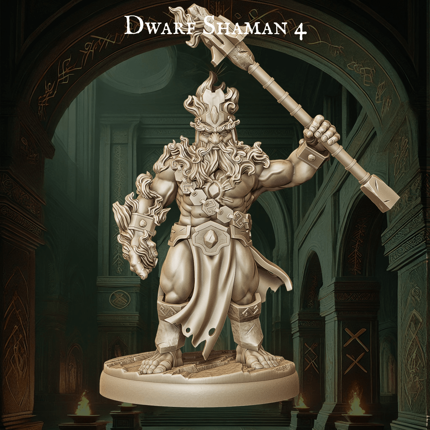 Army of Dwarf Shaman - 12 Poses | Mystical Dwarf Miniatures | DnD Tabletop Wargaming Set - Plague Miniatures