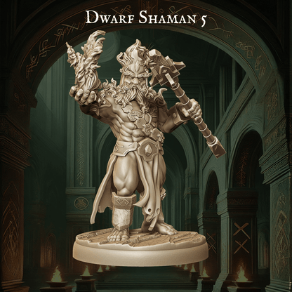 Army of Dwarf Shaman - 12 Poses | Mystical Dwarf Miniatures | DnD Tabletop Wargaming Set - Plague Miniatures