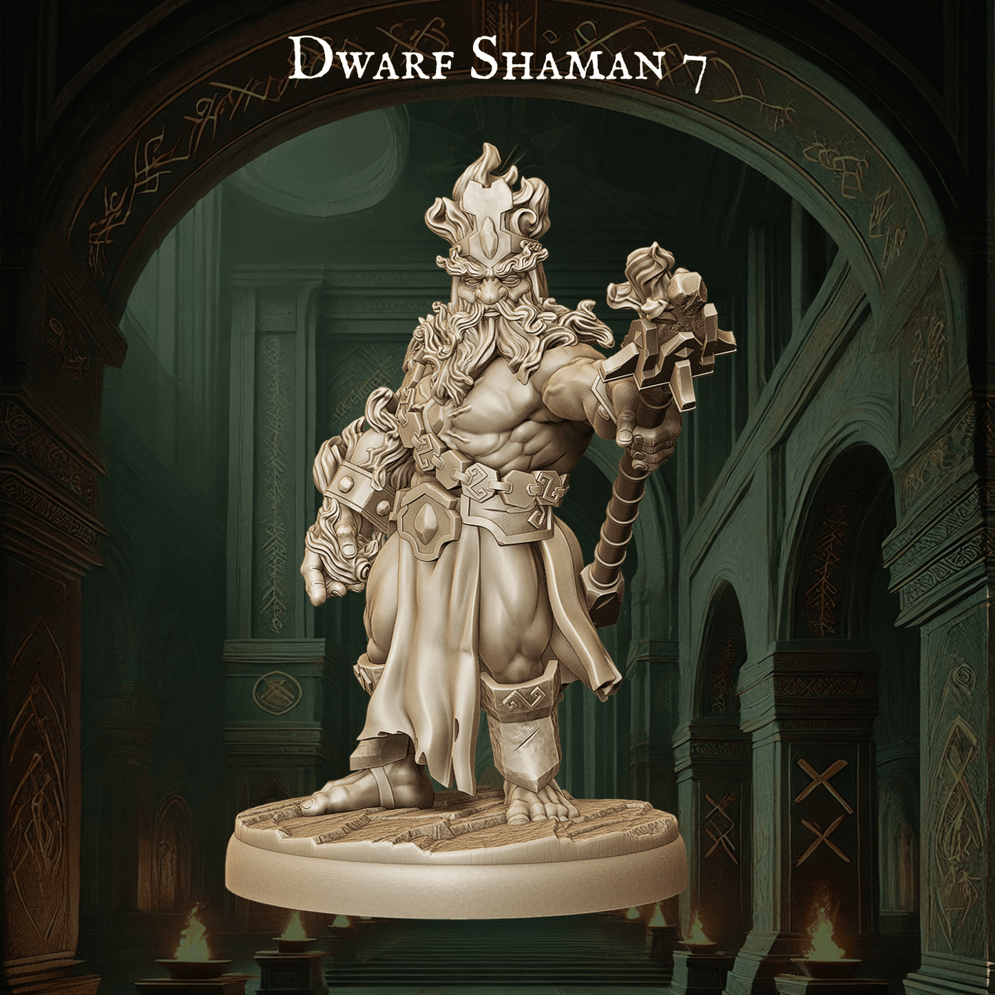 Army of Dwarf Shaman - 12 Poses | Mystical Dwarf Miniatures | DnD Tabletop Wargaming Set - Plague Miniatures