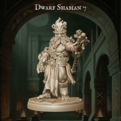 Army of Dwarf Shaman - 12 Poses | Mystical Dwarf Miniatures | DnD Tabletop Wargaming Set - Plague Miniatures