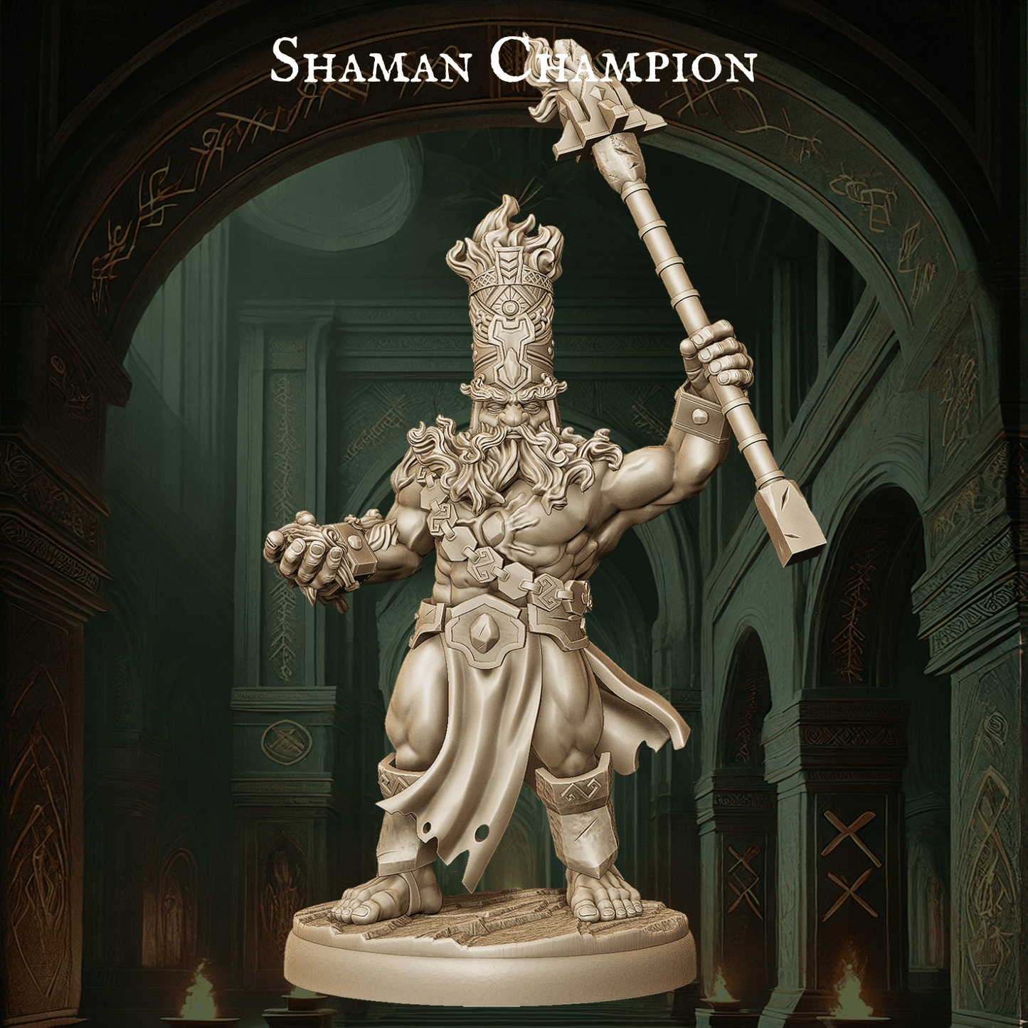 Army of Dwarf Shaman - 12 Poses | Mystical Dwarf Miniatures | DnD Tabletop Wargaming Set - Plague Miniatures