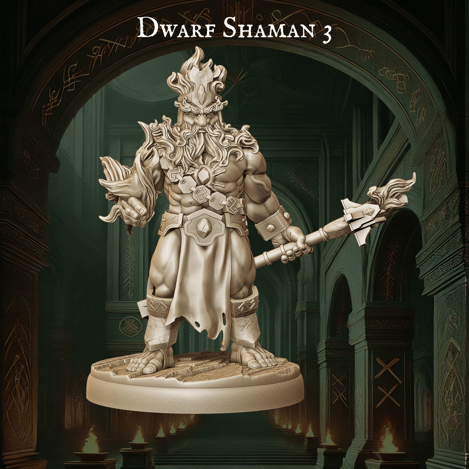 Army of Dwarf Shaman - 12 Poses | Mystical Dwarf Miniatures | DnD Tabletop Wargaming Set - Plague Miniatures