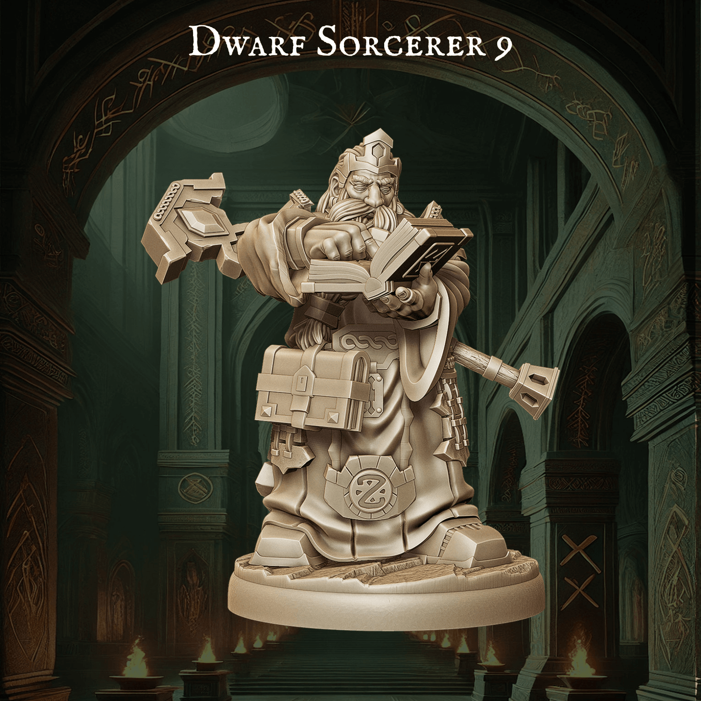 Army of Dwarf Sorcerer - 12 Poses | Arcane Dwarf Miniatures | DnD Spellcaster Wargaming Set - Plague Miniatures