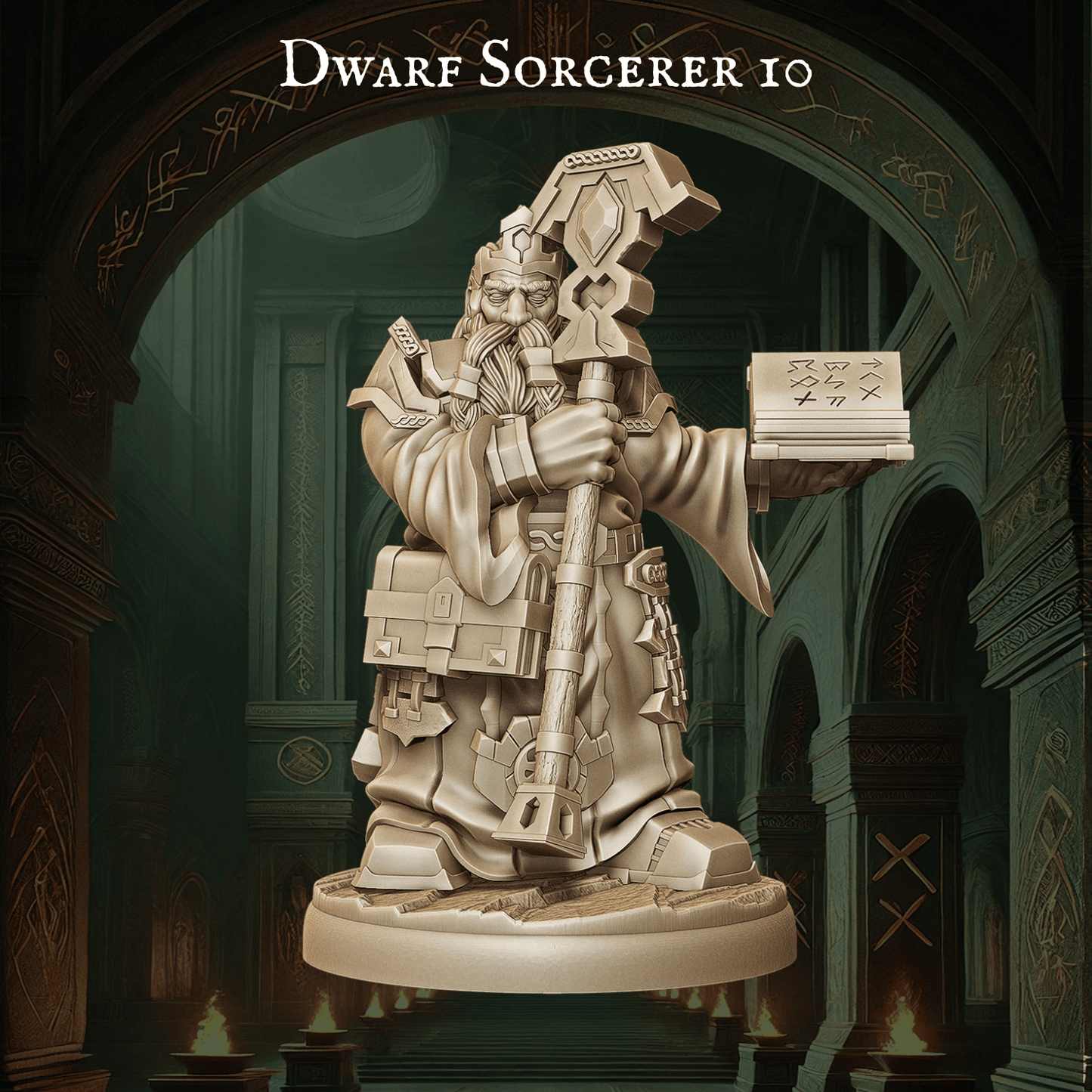 Army of Dwarf Sorcerer - 12 Poses | Arcane Dwarf Miniatures | DnD Spellcaster Wargaming Set - Plague Miniatures