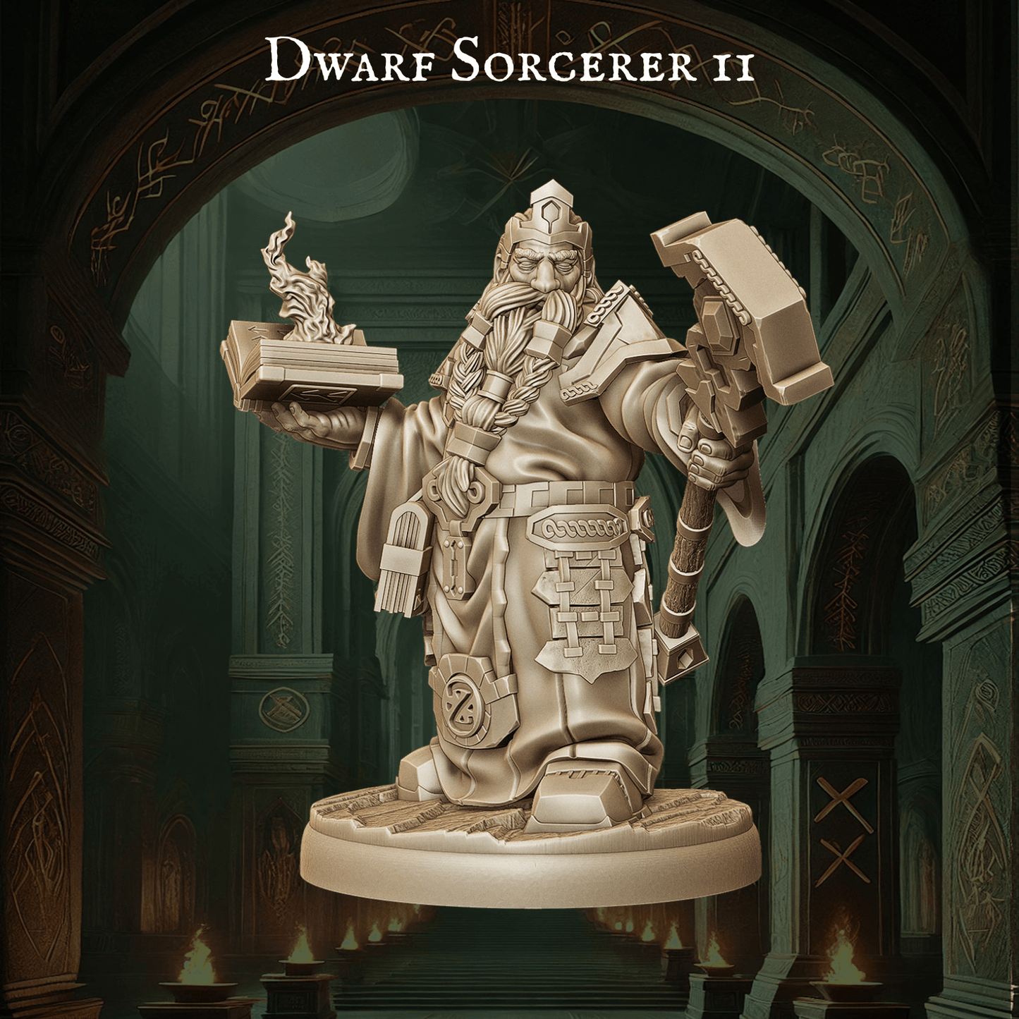 Army of Dwarf Sorcerer - 12 Poses | Arcane Dwarf Miniatures | DnD Spellcaster Wargaming Set - Plague Miniatures