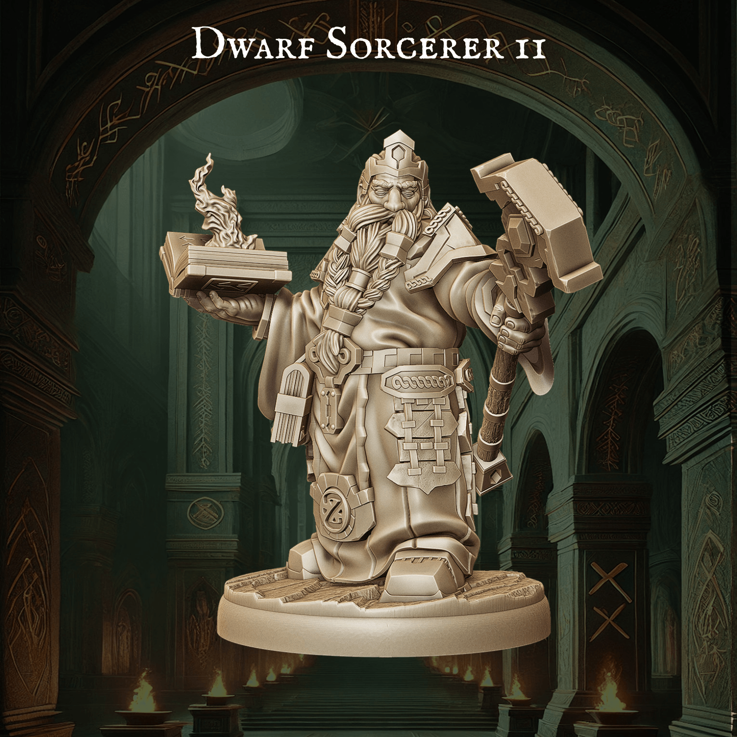 Army of Dwarf Sorcerer - 12 Poses | Arcane Dwarf Miniatures | DnD Spellcaster Wargaming Set - Plague Miniatures
