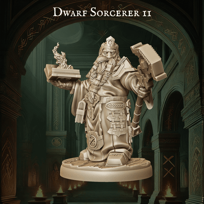 Army of Dwarf Sorcerer - 12 Poses | Arcane Dwarf Miniatures | DnD Spellcaster Wargaming Set - Plague Miniatures