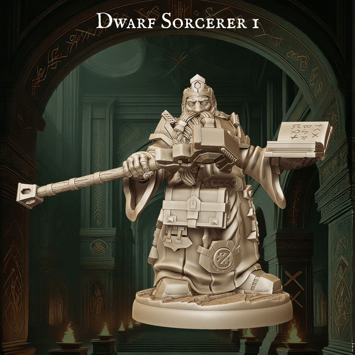 Army of Dwarf Sorcerer - 12 Poses | Arcane Dwarf Miniatures | DnD Spellcaster Wargaming Set - Plague Miniatures