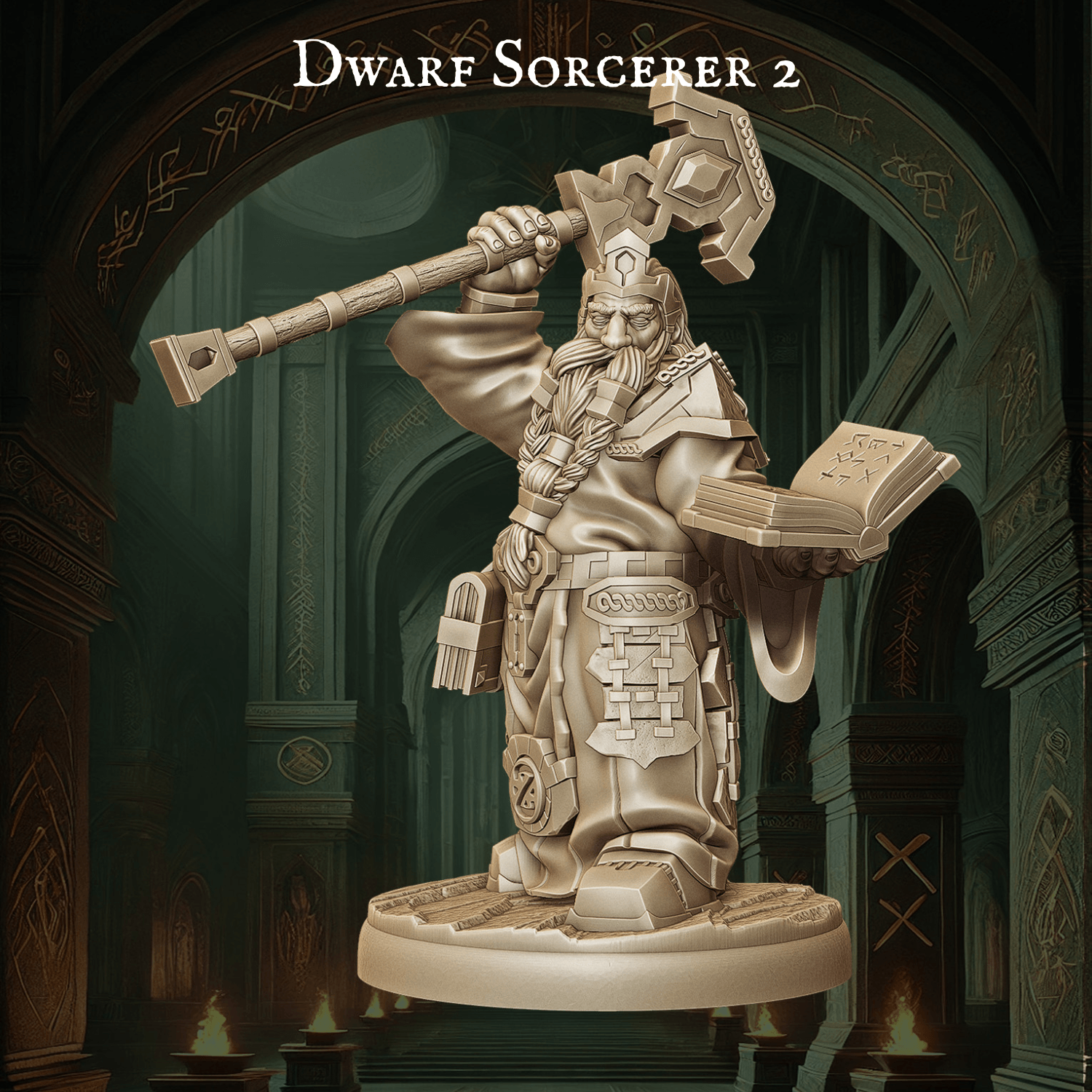 Army of Dwarf Sorcerer - 12 Poses | Arcane Dwarf Miniatures | DnD Spellcaster Wargaming Set - Plague Miniatures