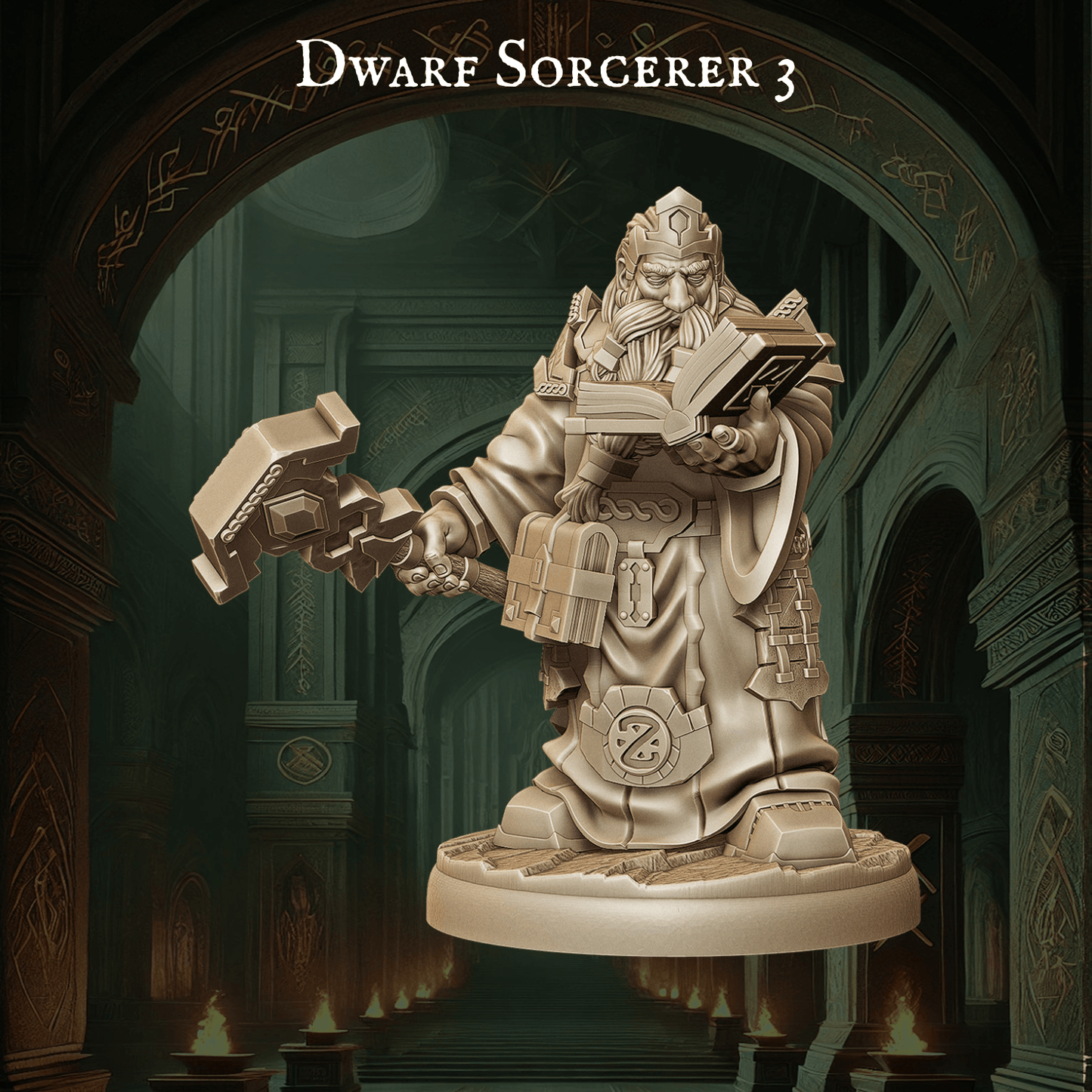 Army of Dwarf Sorcerer - 12 Poses | Arcane Dwarf Miniatures | DnD Spellcaster Wargaming Set - Plague Miniatures